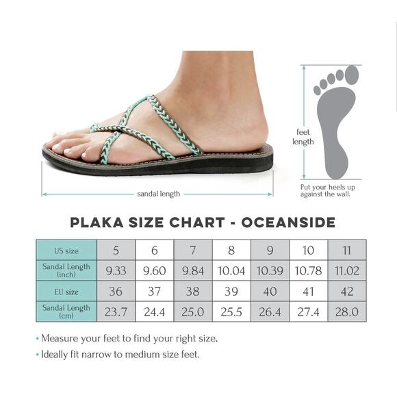Plaka Oceanside Flip Flop Sandal Size 8 Turquoise Brown NWT - Picture 5 of 8